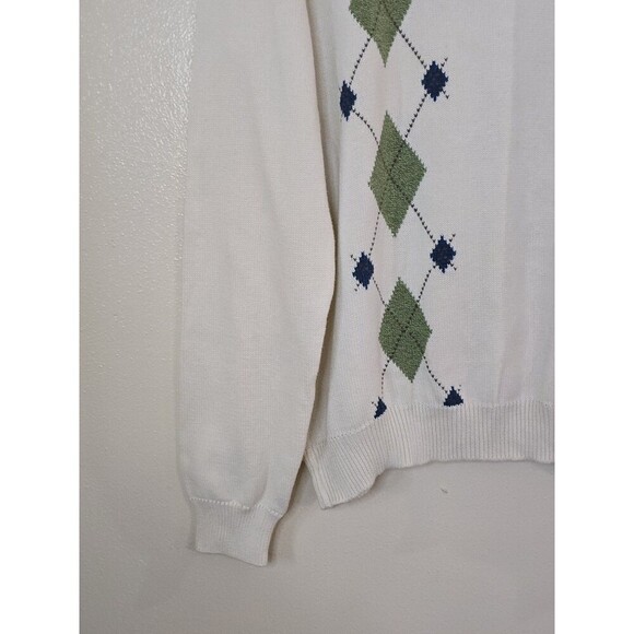 Lyle & Scott Argyle Pullover Sweater Mens Size Large Combed Cotton V Neck Golf - Picture 5 of 9
